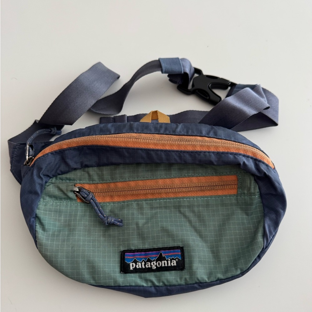 Patagonia Blue and Green Crossbody Hip Pack Pouch